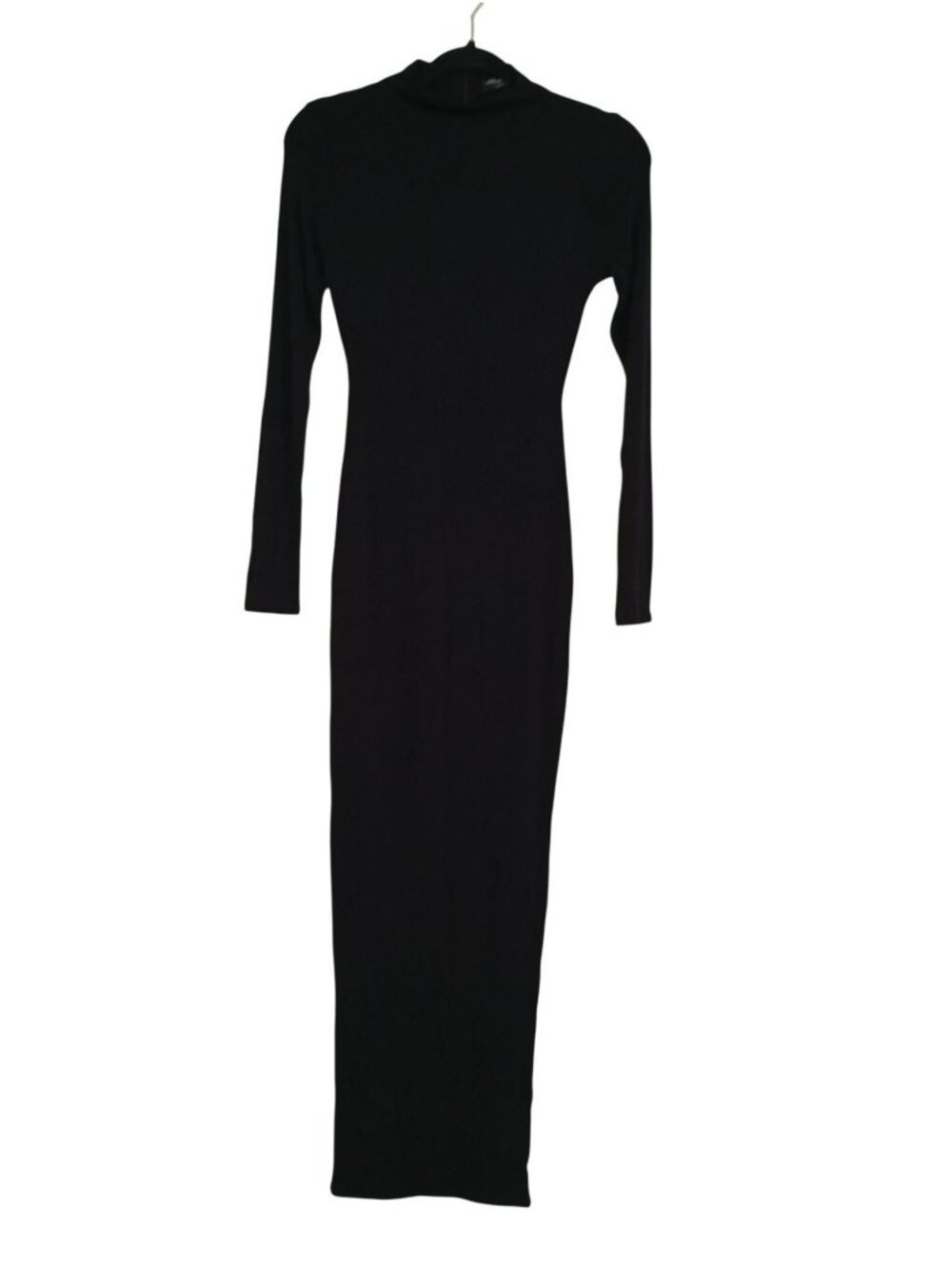 Naked Wardrobe Maxi Dress M Black Long Sleeve Back Zip Closure - Picture 2 of 12